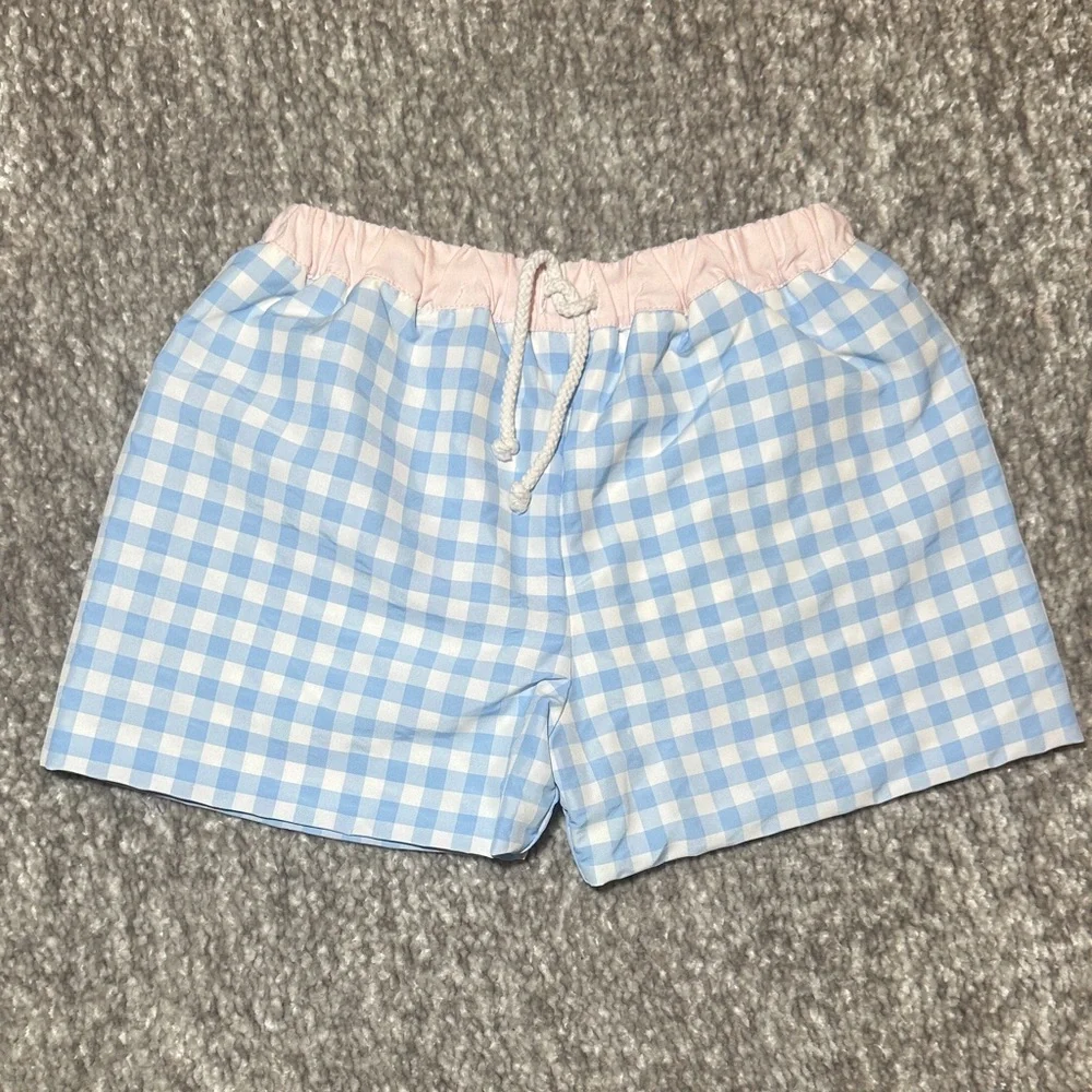 NWOT Mary & Grace Blue Gingham with pink accents swim  Shorts 5